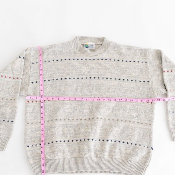 Vintage Great Lakes Crewneck Sweater - Taupe -  Large - Picture 2 of 13